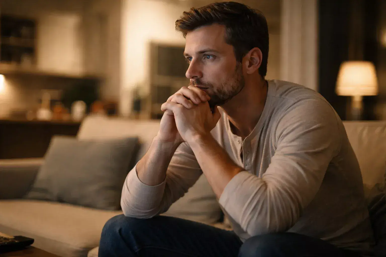 Person macht eine nachdenkliche Pause beim Betrachten eines Sportereignisses